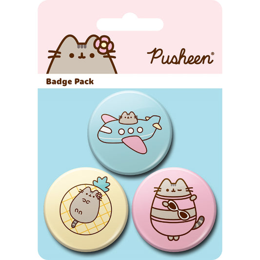 PUSHEEN - Tropical 3 Pack Badges