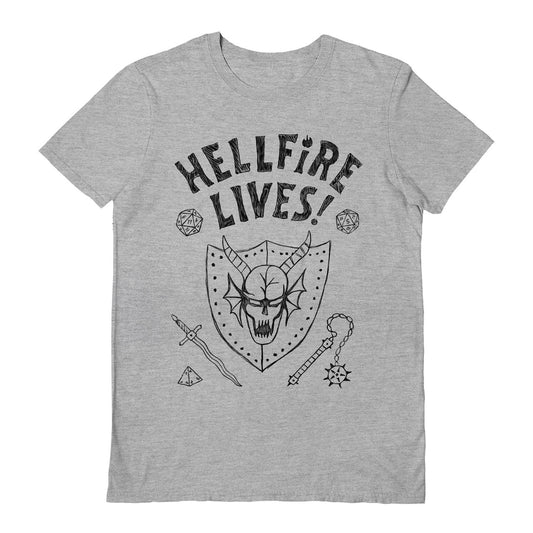 STRANGER THINGS - Hellfire Lives Grey T-Shirt
