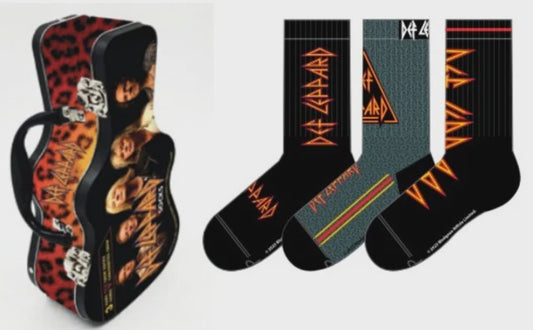 DEF LEPPARD - 3-Pack Socks In Guitar Shaped Tin