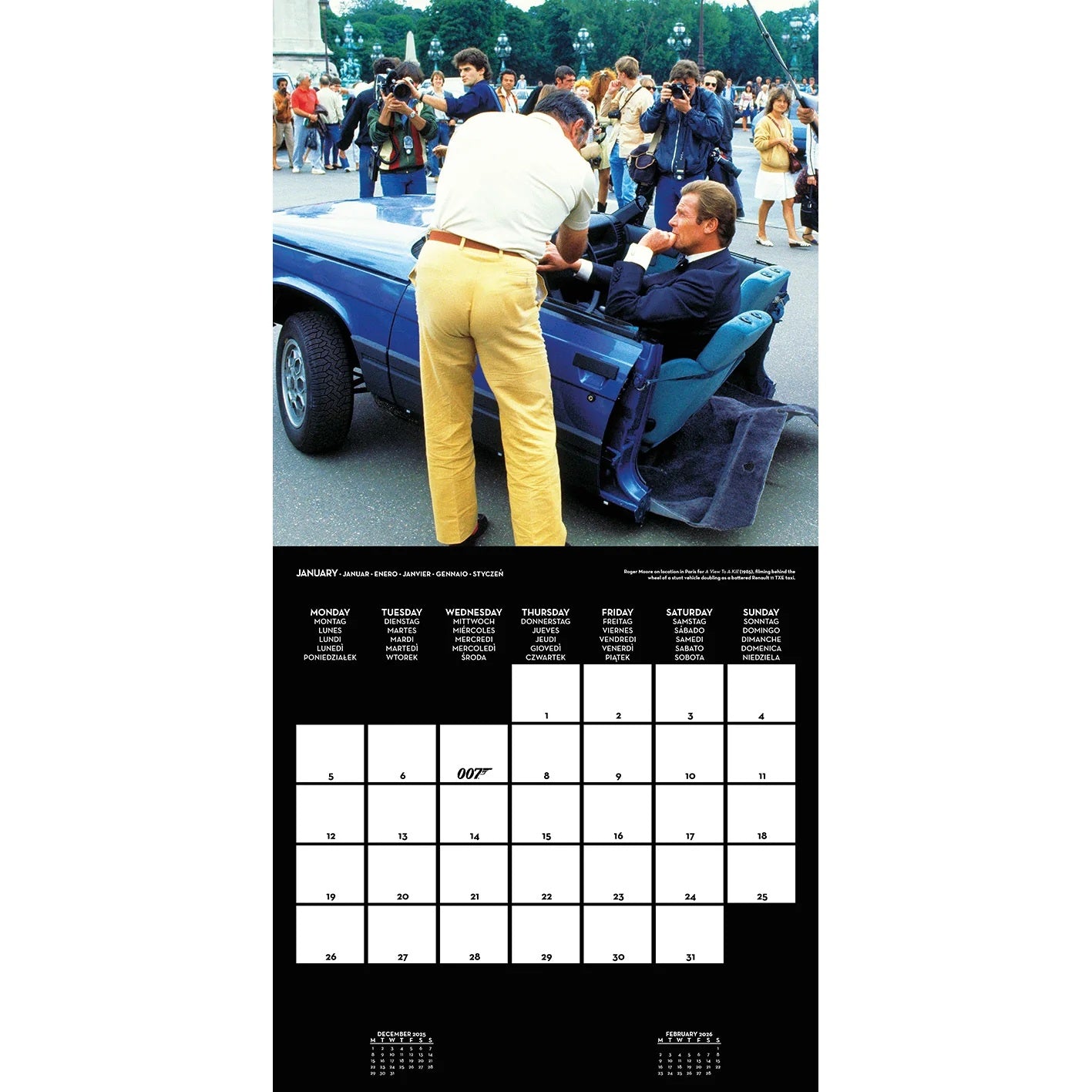 JAMES BOND - 007 Cars 2026 Calendar