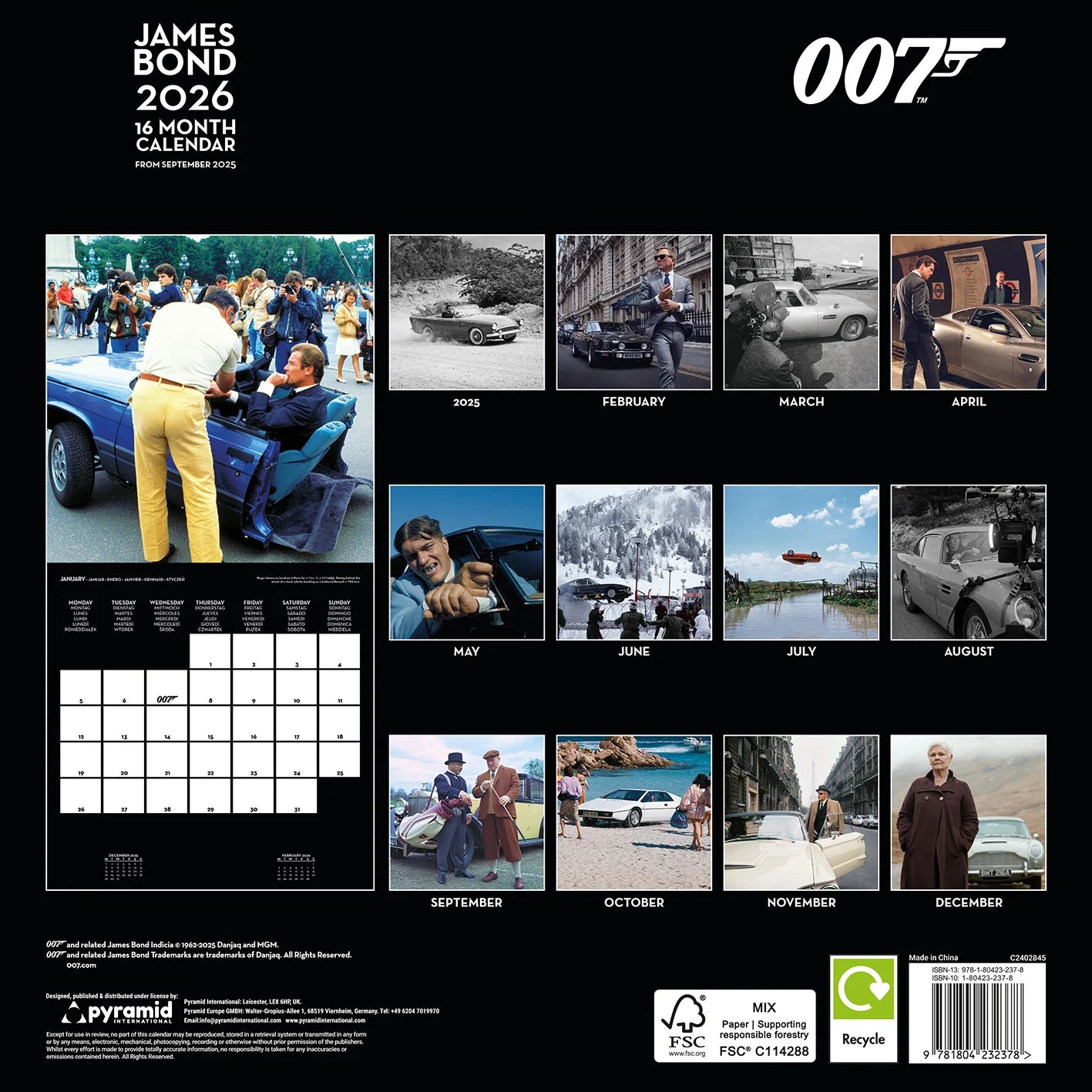 JAMES BOND - 007 Cars 2026 Calendar