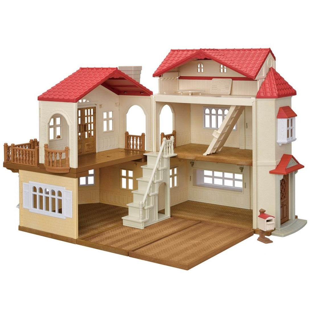SYLVANIAN FAMILIES - Red Roof Country Home with Secret Attic Playroom Set