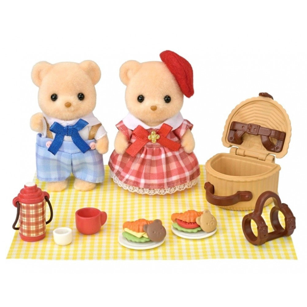 SYLVANIAN FAMILIES - Biscuit Bear Sister & Brother Delicious Picnic Figure Set