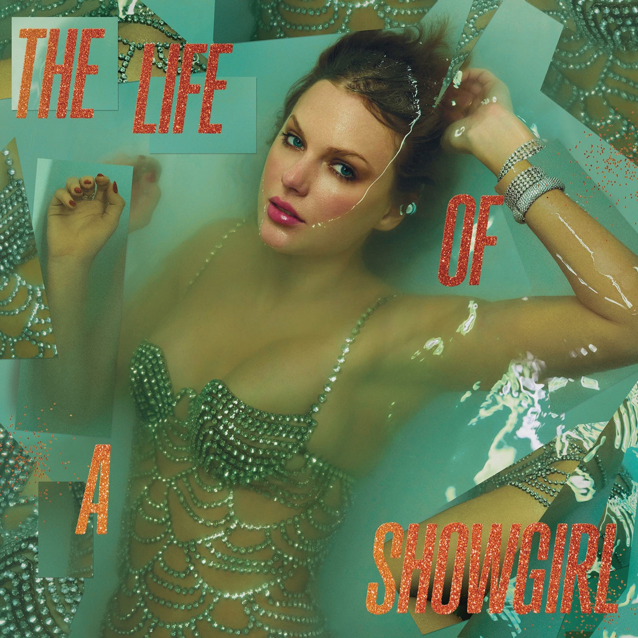 TAYLOR SWIFT - The Life Of A Showgirl Sweat & Vanilla Perfume Portofino Orange Glitter Vinyl Album
