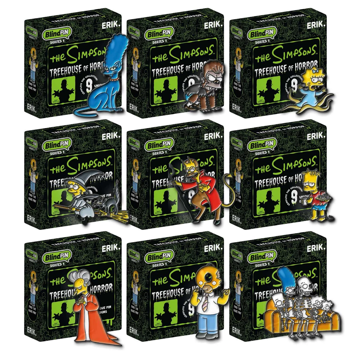 SIMPSONS - Treehouse Of Horror Series 1 Blind Box Mystery Pin Badge (1)