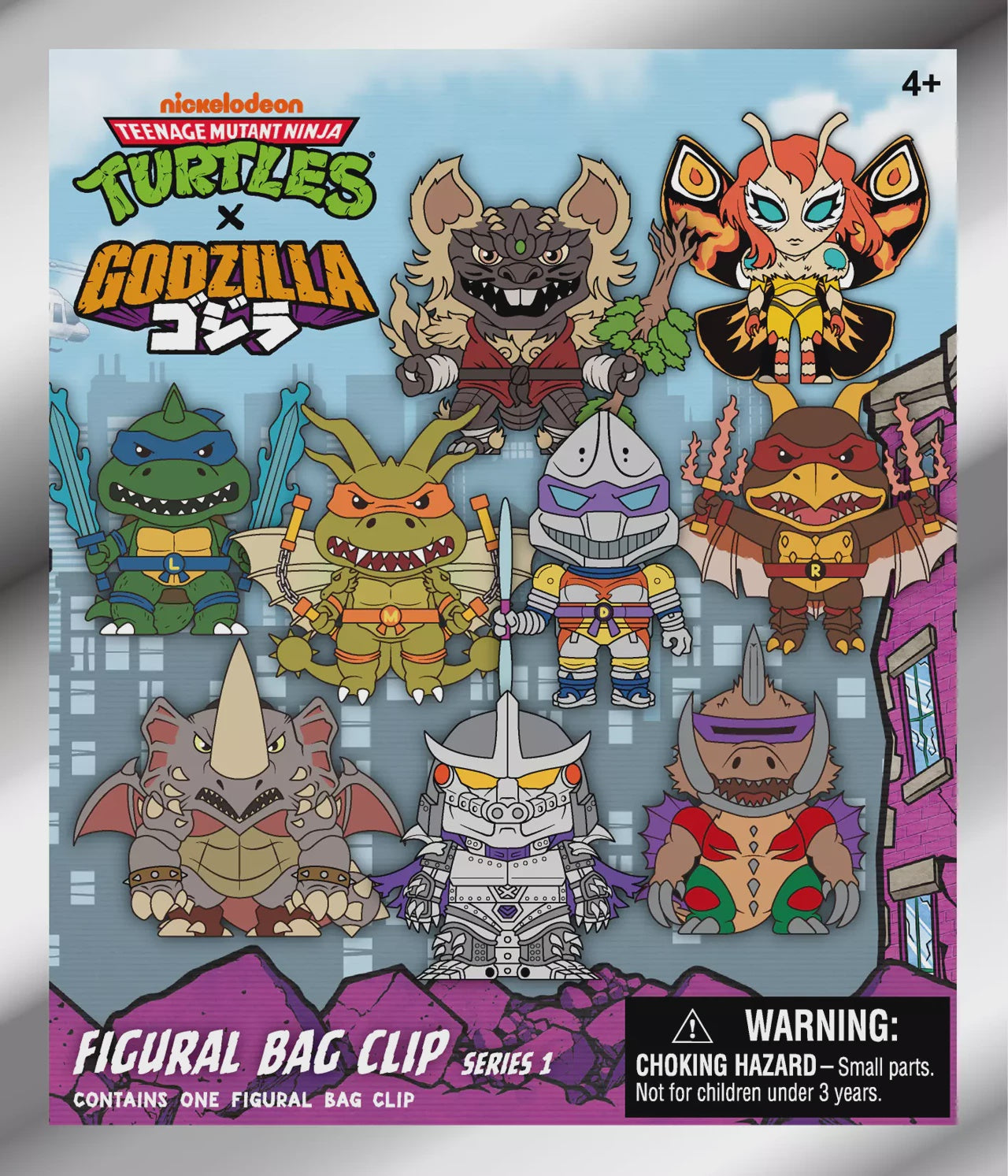 TEENAGE MUTANT NINJA TURTLES X GODZILLA - Series 1 Mystery Blind Bag Keyring / Bag Clip