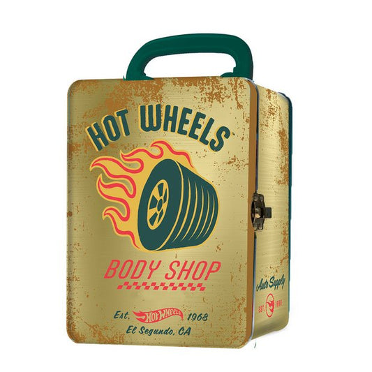 HOT WHEELS - Vintage Hot Wheels Tin Car Storage Case -  Gold