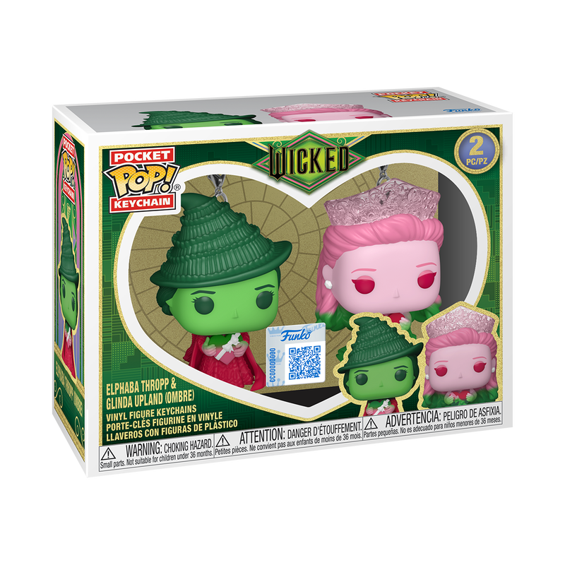WICKED - Elphaba Thropp & Glinda Upland (Ombre) Funko Pocket Pop! Keychain 2-Pack