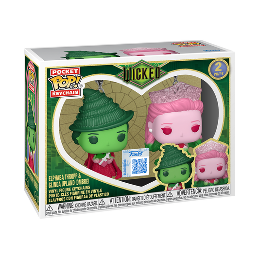 WICKED - Elphaba Thropp & Glinda Upland (Ombre) Funko Pocket Pop! Keychain 2-Pack