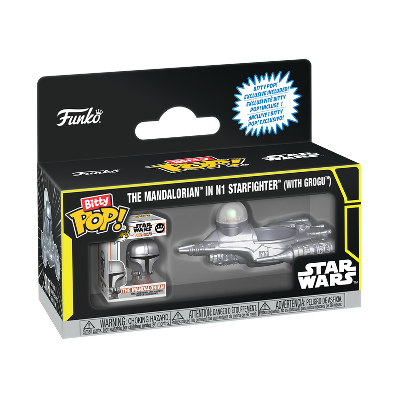 STAR WARS : MANDALORIAN - Mandalorian In N1 Starfighter With Grogu Funko Bitty Pop! Ride