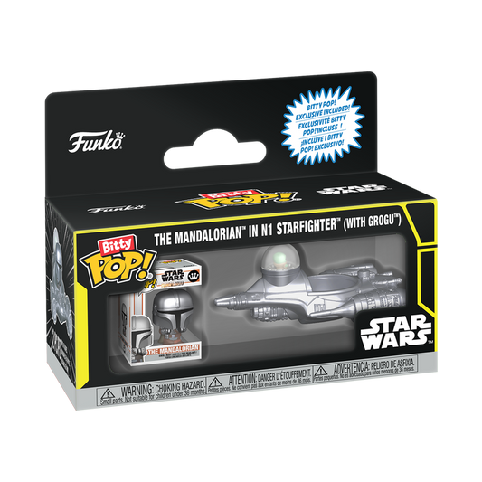 STAR WARS : MANDALORIAN - Mandalorian In N1 Starfighter With Grogu Funko Bitty Pop! Ride