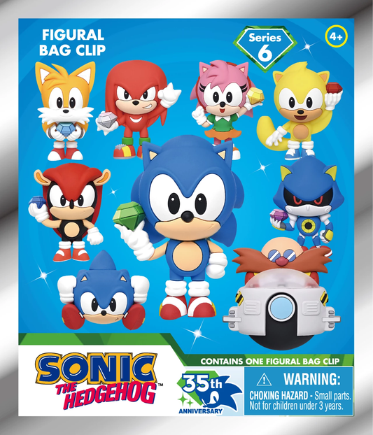SONIC THE HEDGEHOG - Series 6 Character Mystery Blind Bag Keyring / Bag Clip