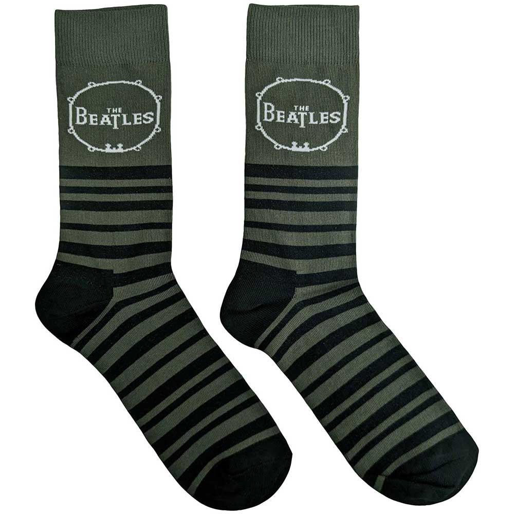 BEATLES - Drum & Stripes (Green) Socks (6-11)