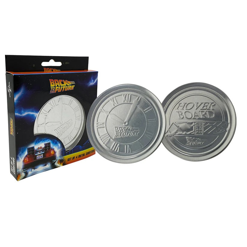 BACK TO THE FUTURE - Set of 4 Embossed Metal Coasters