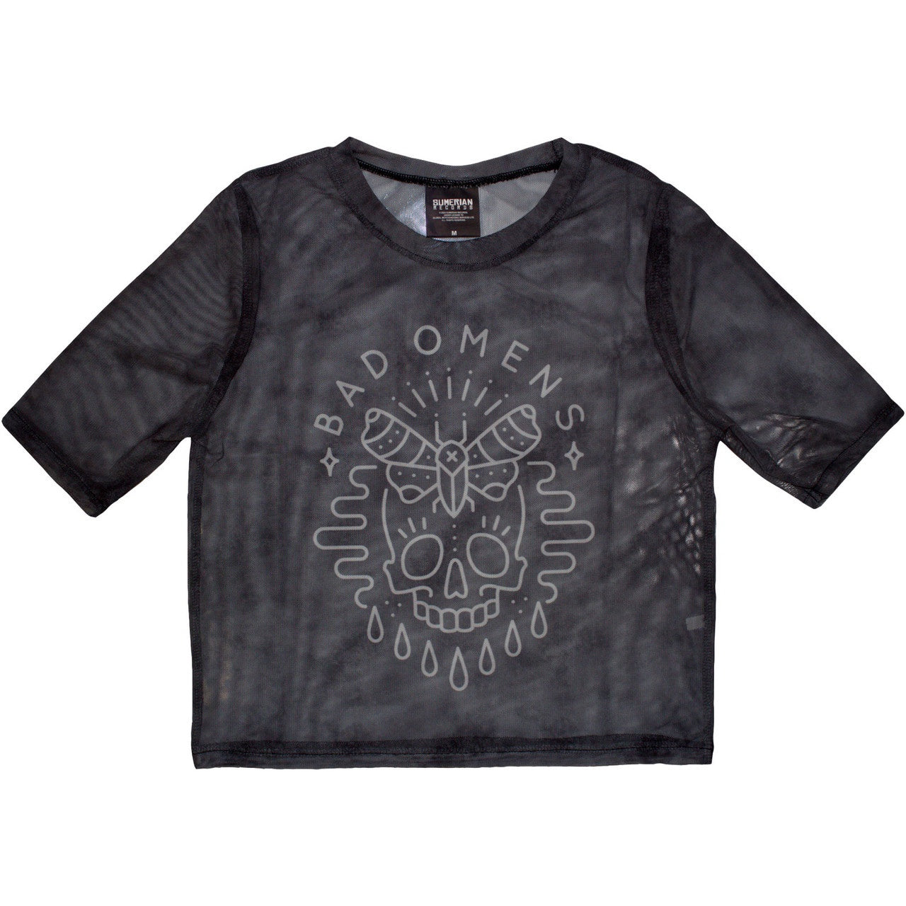 BAD OMENS - Moth Skull Mesh Crop Top