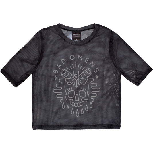 BAD OMENS - Moth Skull Mesh Crop Top