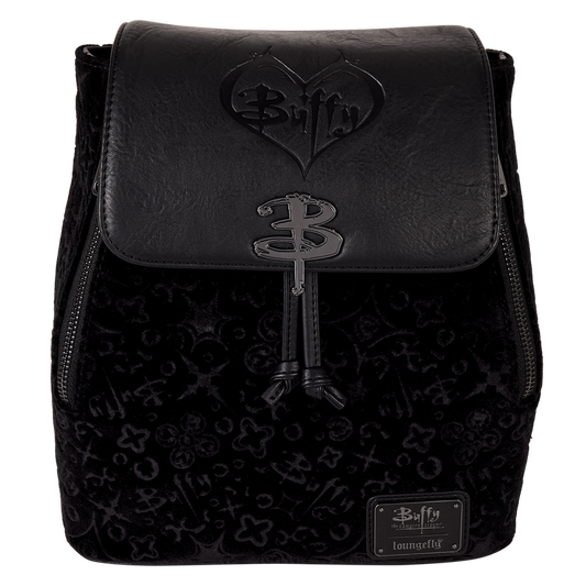 LOUNGEFLY : BUFFY THE VAMPIRE SLAYER - Velvet All-Over Print Drawstring Mini Backpack
