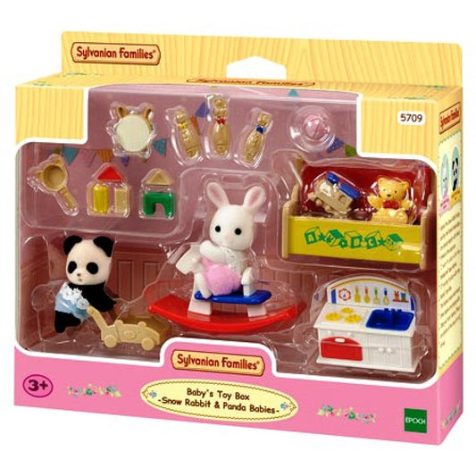 SYLVANIAN FAMILIES - Baby's Toy Box Snow Rabbit & Panda Baby Figure Set