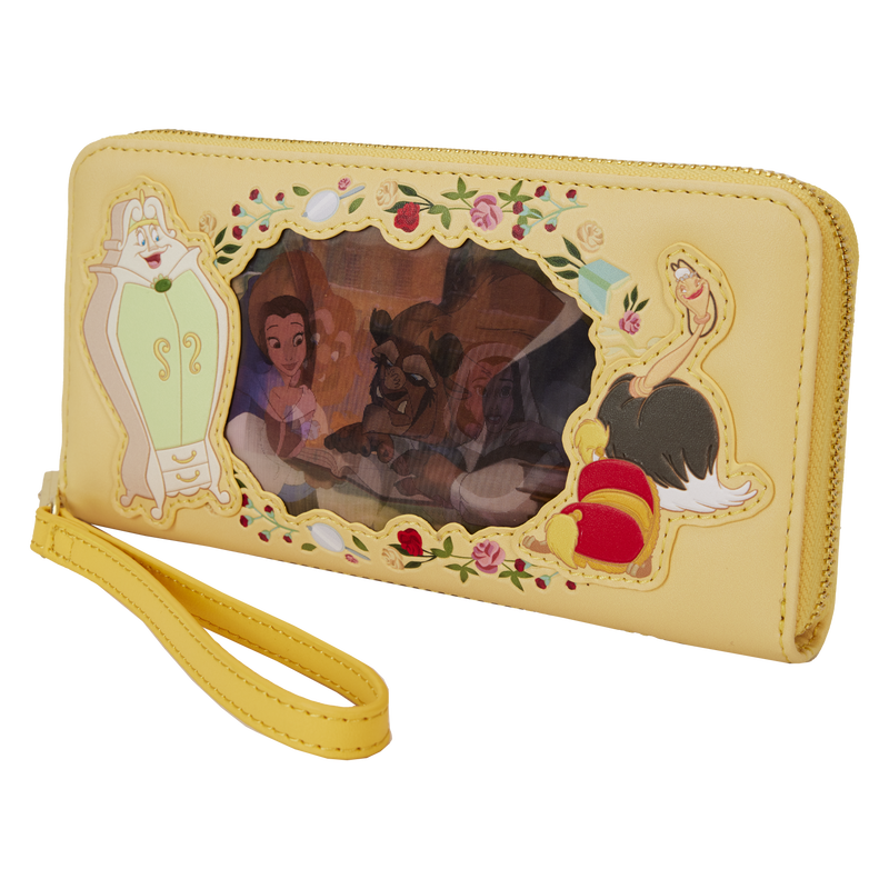 LOUNGEFLY : DISNEY - Princess Belle Beauty & The Beast Lenticular Wristlet Purse