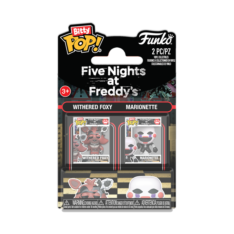 FIVE NIGHTS AT FREDDY'S - Withered Foxy & Marionette Funko Bitty Pop! 2-Pack