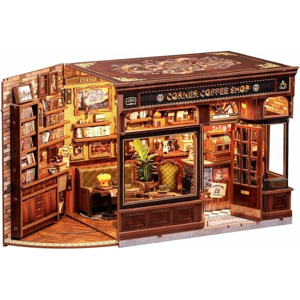 WOODEN BOOK NOOK - Coffee Shop DIY Model Kit