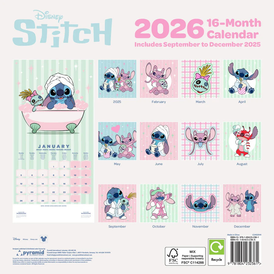 DISNEY : LILO & STITCH - 2026 Calendar