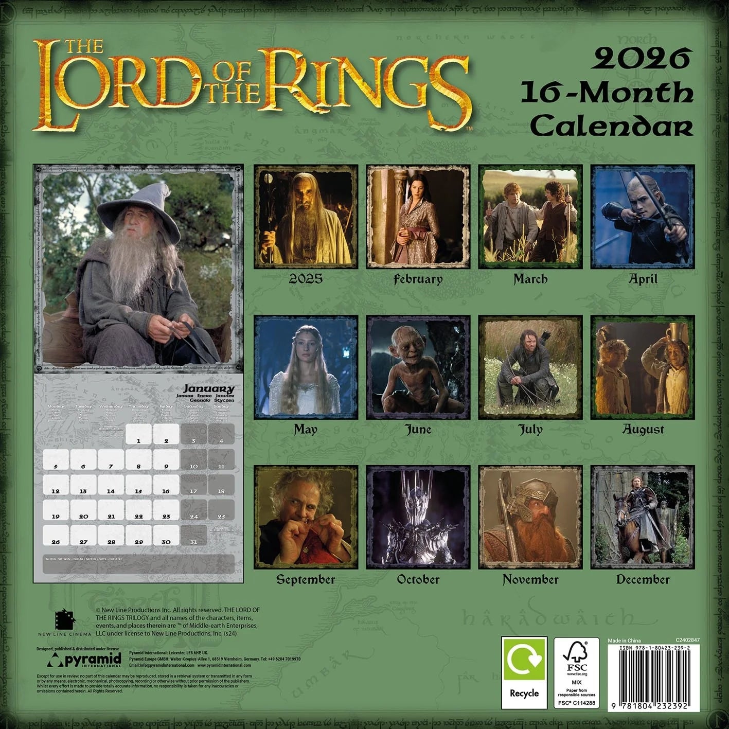 LORD OF THE RINGS - 2026 Calendar