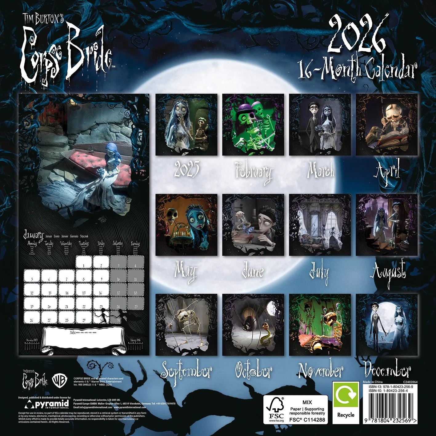 CORPSE BRIDE - 2026 Calendar