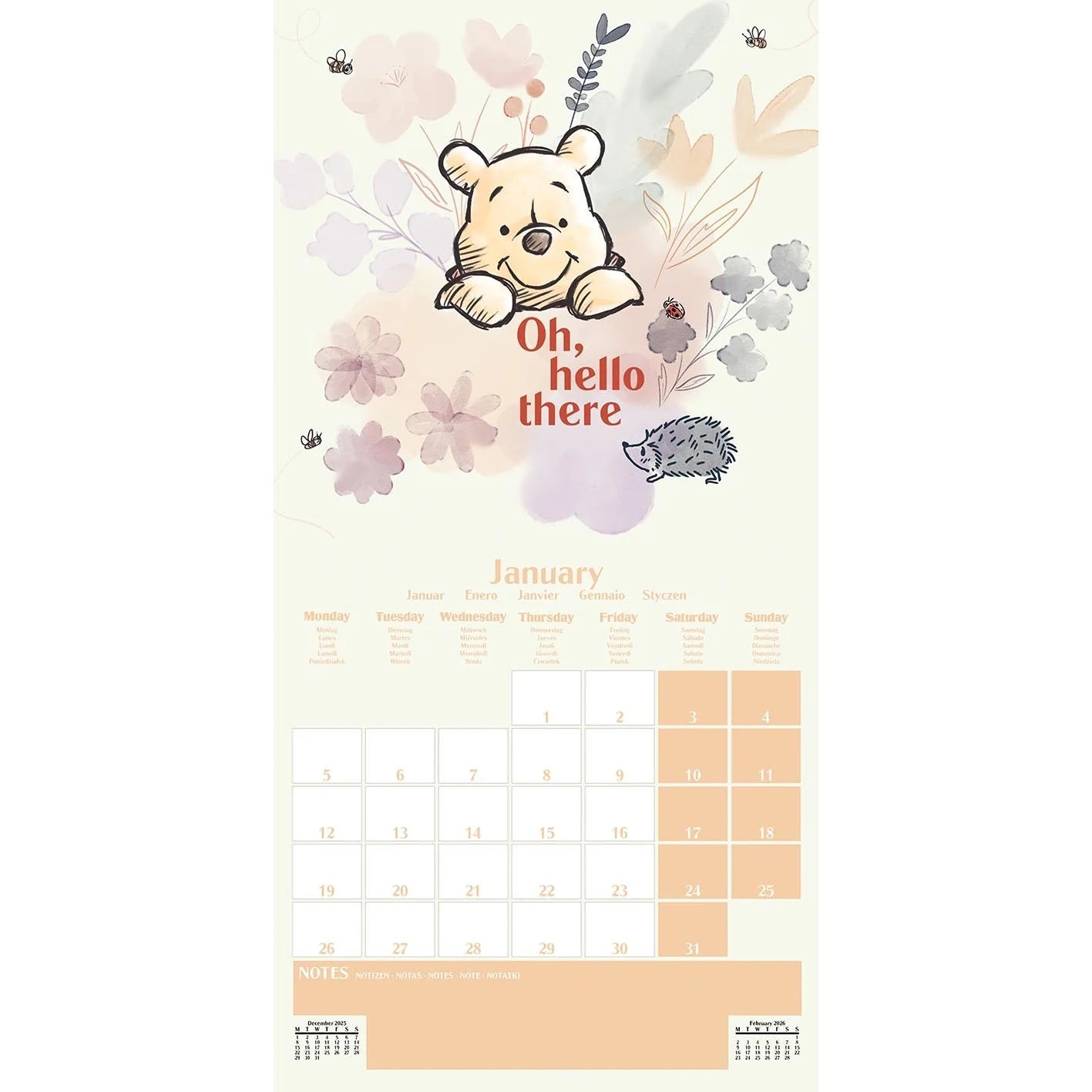 DISNEY : WINNIE THE POOH - 2026 Calendar
