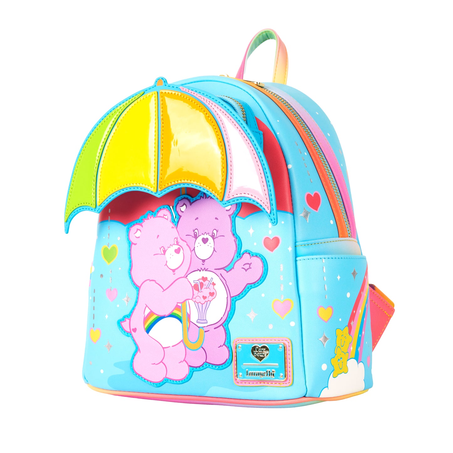 LOUNGEFLY : CARE BEARS - Rainbow Umbrella Mini Backpack