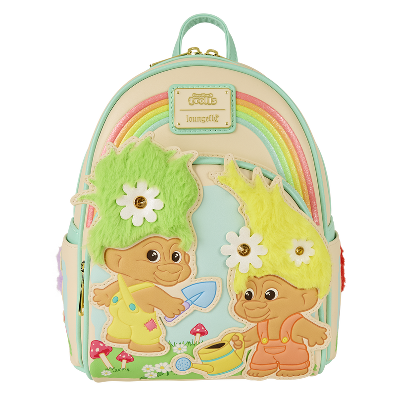 LOUNGEFLY : GOOD LUCK TROLLS - Classic Trolls Plush Glitter Mini Backpack
