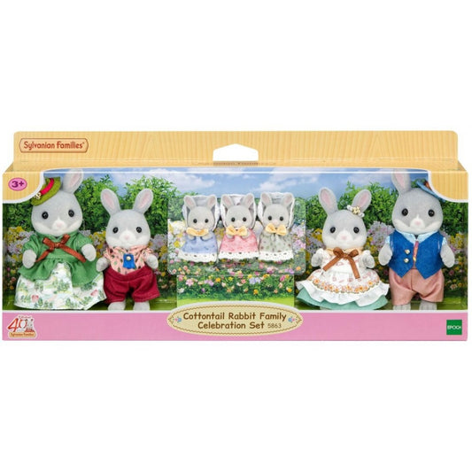 SYLVANIAN FAMILIES - Cottontail Rabbit Family 7-Figure Celebration Set