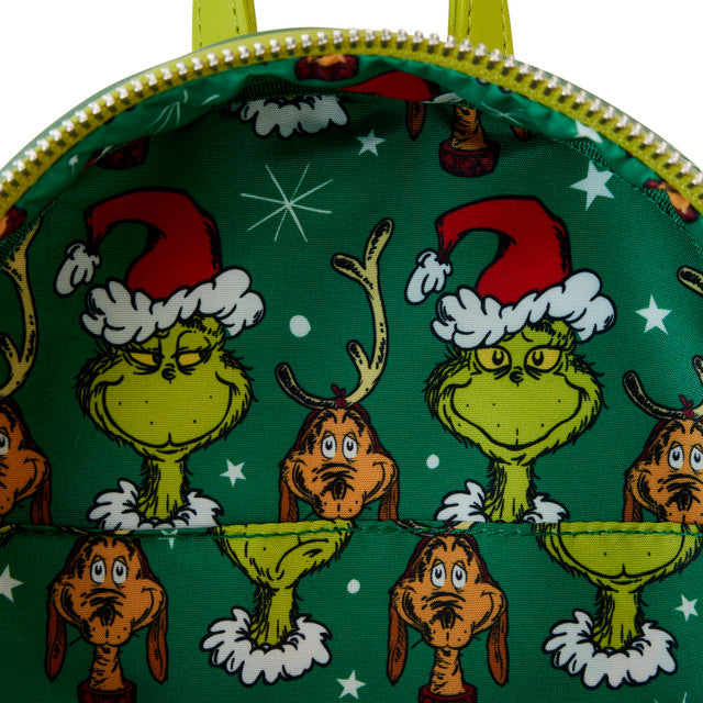LOUNGEFLY : DR. SEUSS - Grinch Santa Cosplay Mini Backpack