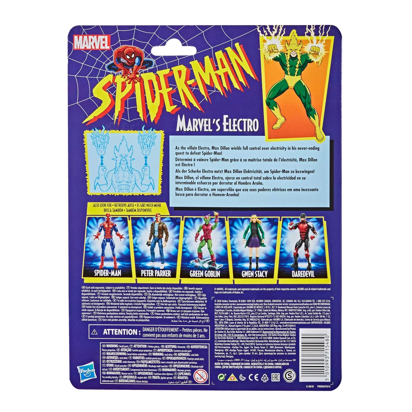 MARVEL : SPIDER-MAN - Electro Marvel Legends Hasbro Retro Collection Action Figure