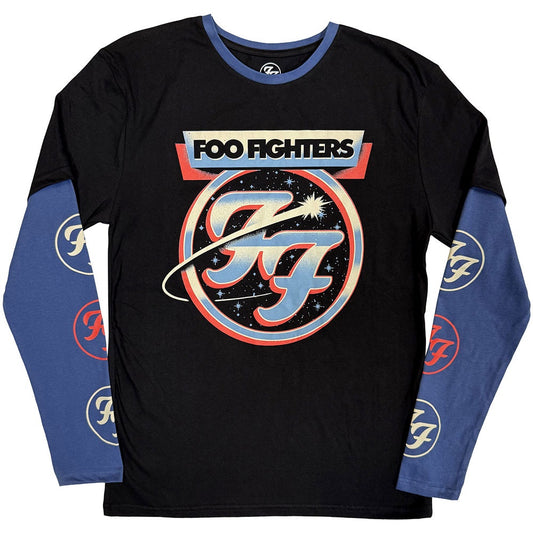 FOO FIGHTERS - Comet Black & Denim Blue Layered Long Sleeve T-Shirt