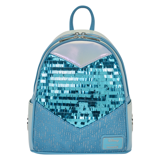 LOUNGEFLY : DISNEY - Frozen Elsa Glitter Sequin Cosplay Mini Backpack