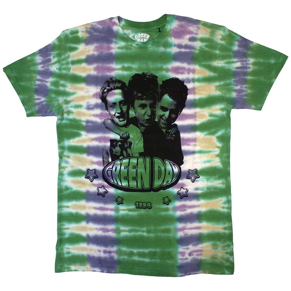 GREEN DAY - Trio Green Tie-Dye Wash T-Shirt