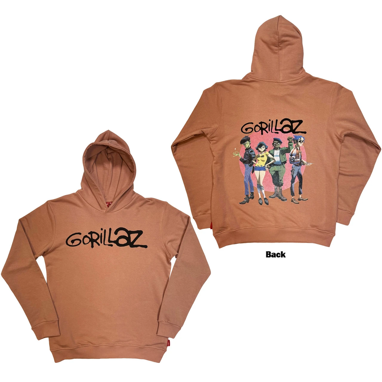 GORILLAZ - Group Circle Rise Unplugged Pink Hoodie