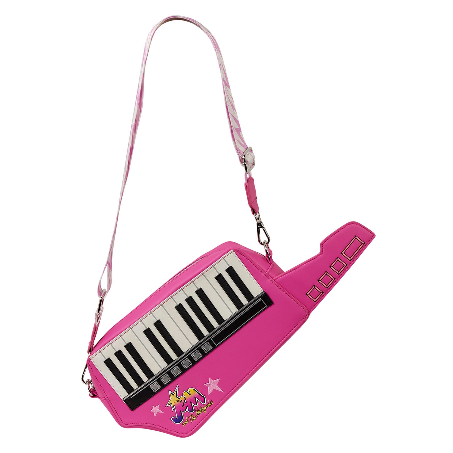 LOUNGEFLY : HASBRO - Jem & The Holograms Figural Keytar Crossbody Bag