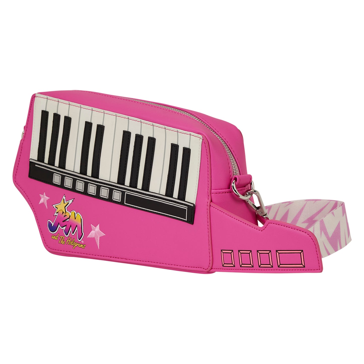 LOUNGEFLY : HASBRO - Jem & The Holograms Figural Keytar Crossbody Bag