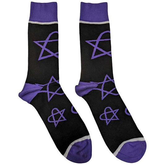 HIM - Purple Heartagrams Socks (7-11)