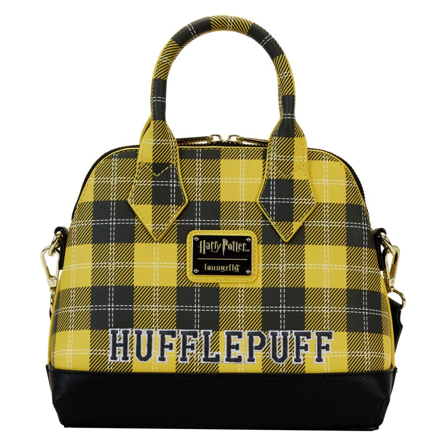 LOUNGEFLY : HARRY POTTER - Hufflepuff Varsity Plaid Crossbody Bag