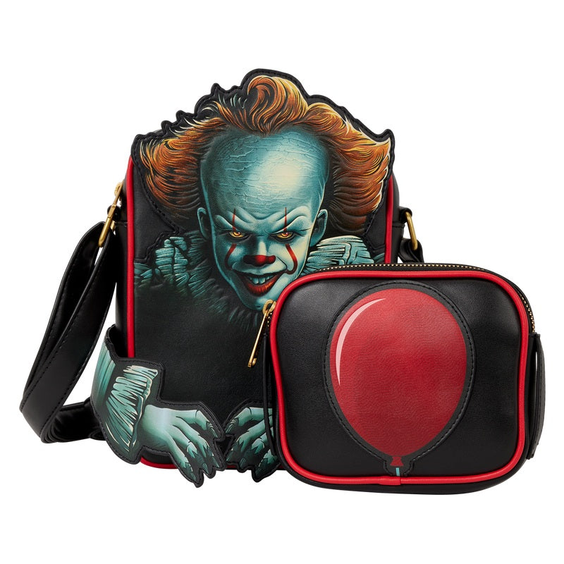 LOUNGEFLY : IT - Pennywise Cosplay Crossbuddies Crossbody Bag With Coin Bag