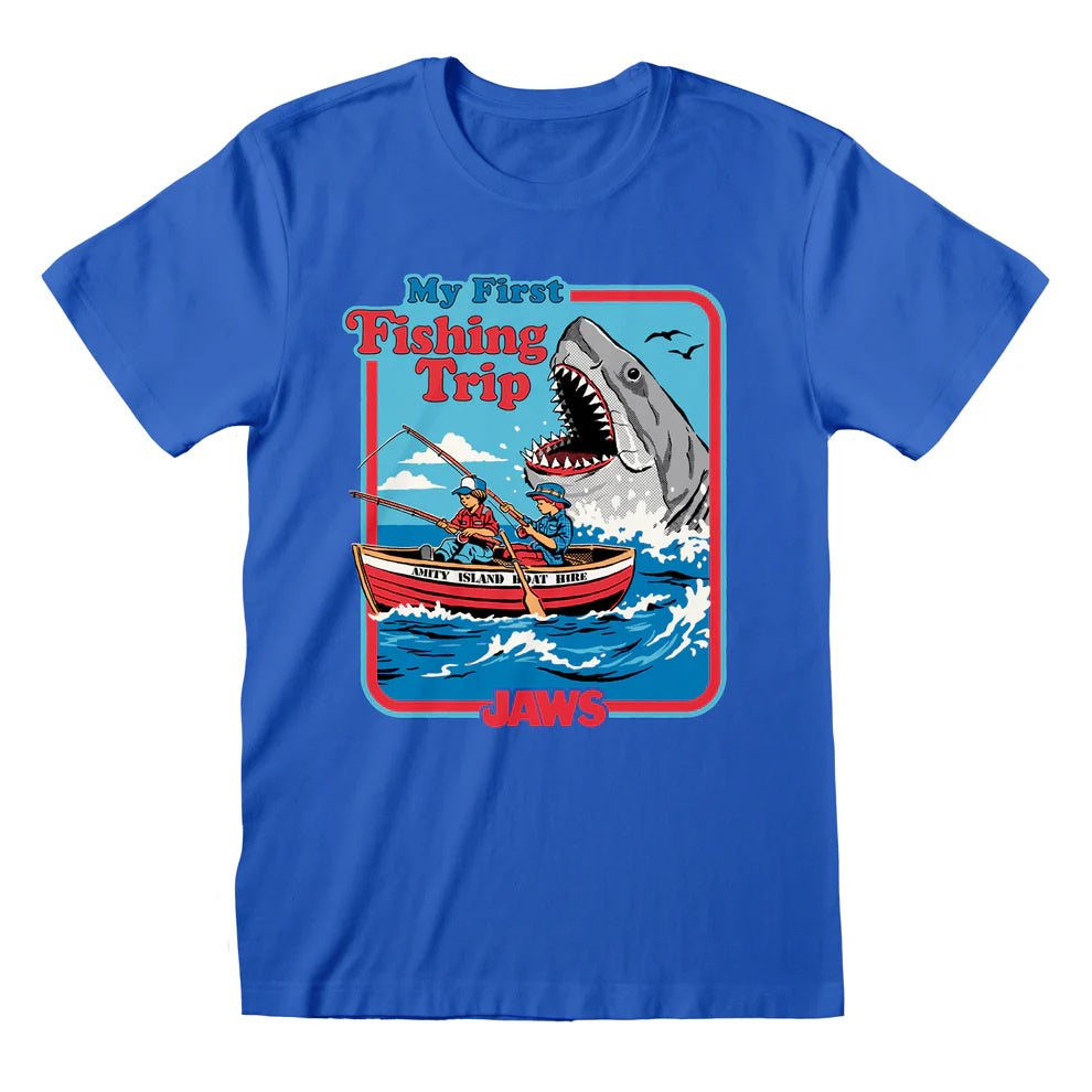 STEVEN RHODES - My First Fishing Trip Blue T-Shirt – Cool-Merch