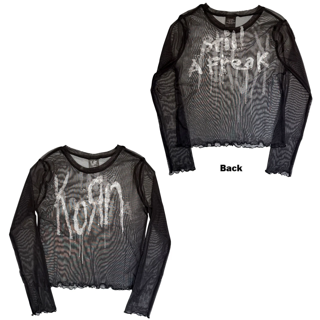 KORN - Still a Freak Long Sleeve Mesh Crop Top