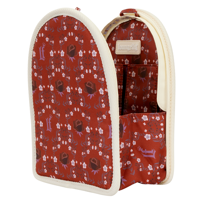 LOUNGEFLY - Cream & Red Floral Light Up Mini Backpack Bag Organizer Insert