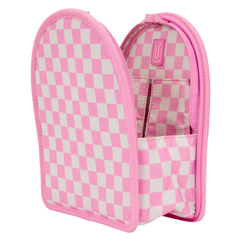 LOUNGEFLY - Pink Checkered Light Up Mini Backpack Bag Organizer Insert