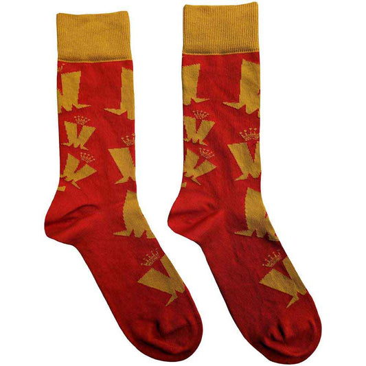 MADNESS - Crown & M Pattern Red Socks (7-11)