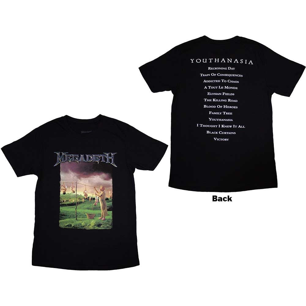 MEGADETH - Youthanasia Tracklist Back Print T-Shirt