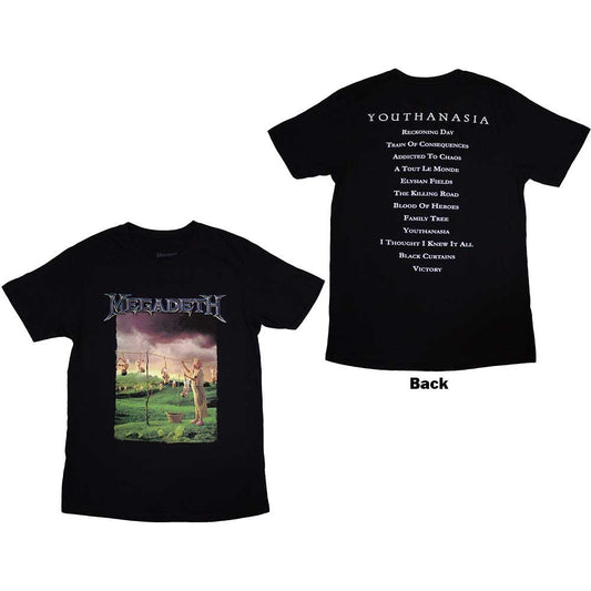 MEGADETH - Youthanasia Tracklist Back Print T-Shirt
